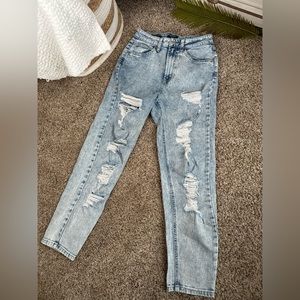 Target acid wash distressed highest-rise mom jean size 2